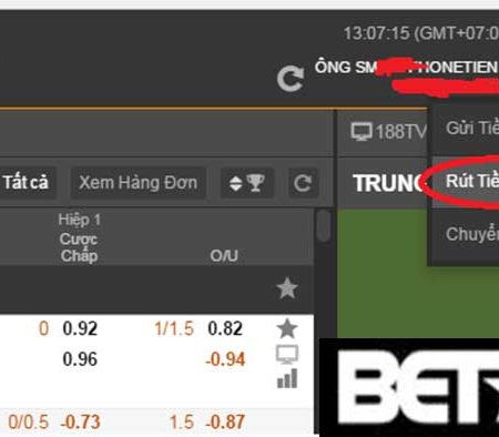 Cách rút tiền về tài khoản ngân hàng từ nhà cái 188bet